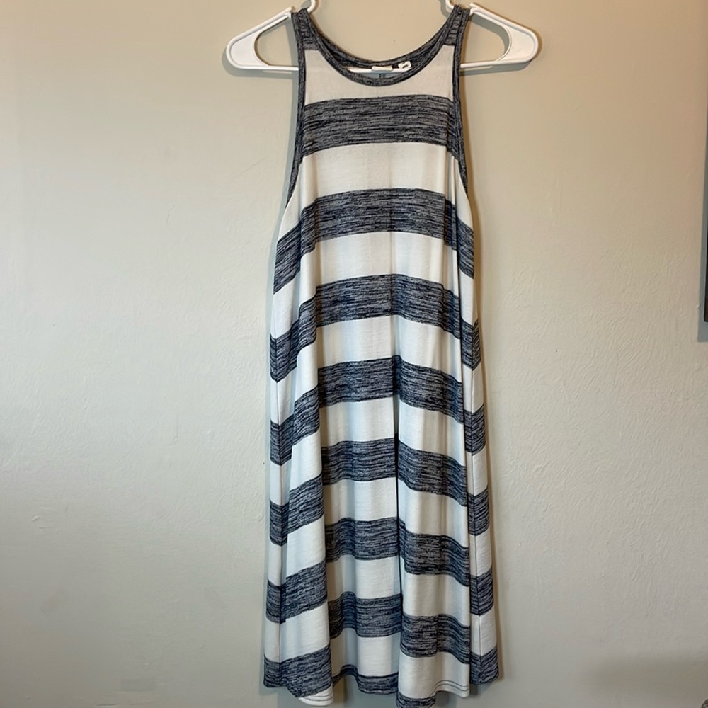 Gap sleeveless swing dress. Navy and white stripe. Size XS.